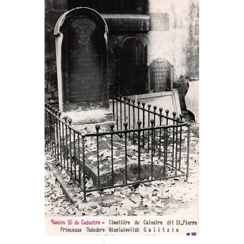 PARIS : cimetiere saint-pierre 18e princesse théodore nicolaevitch galitzin née schipoff - tres bon etat