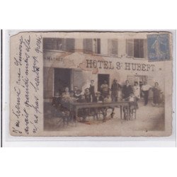 LA GENEVRAYE : carte photo du restaurant MATHEZ - Hotel Saint Hubert - état (très abimée)