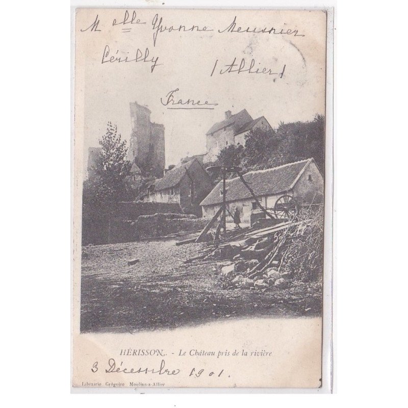 HERISSON : le chateau pris de la riviere - tres bon etat