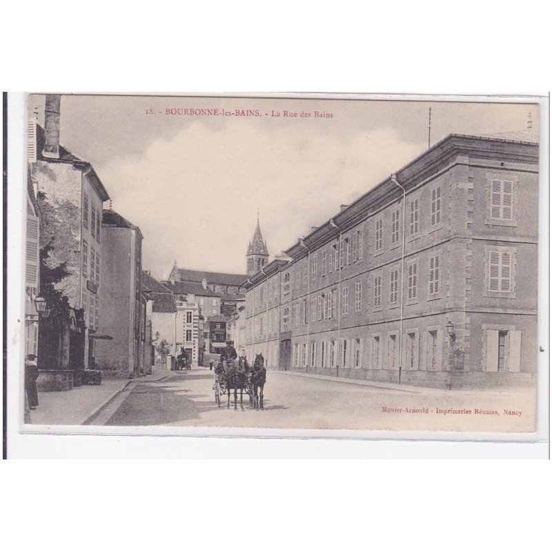 BOURBONNE-les-BAINS : la rue des bains - tres bon etat
