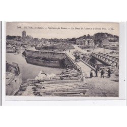 RETHEL : panorama des ruines, les bords de l'aisne et le grand pont - tres bon etat