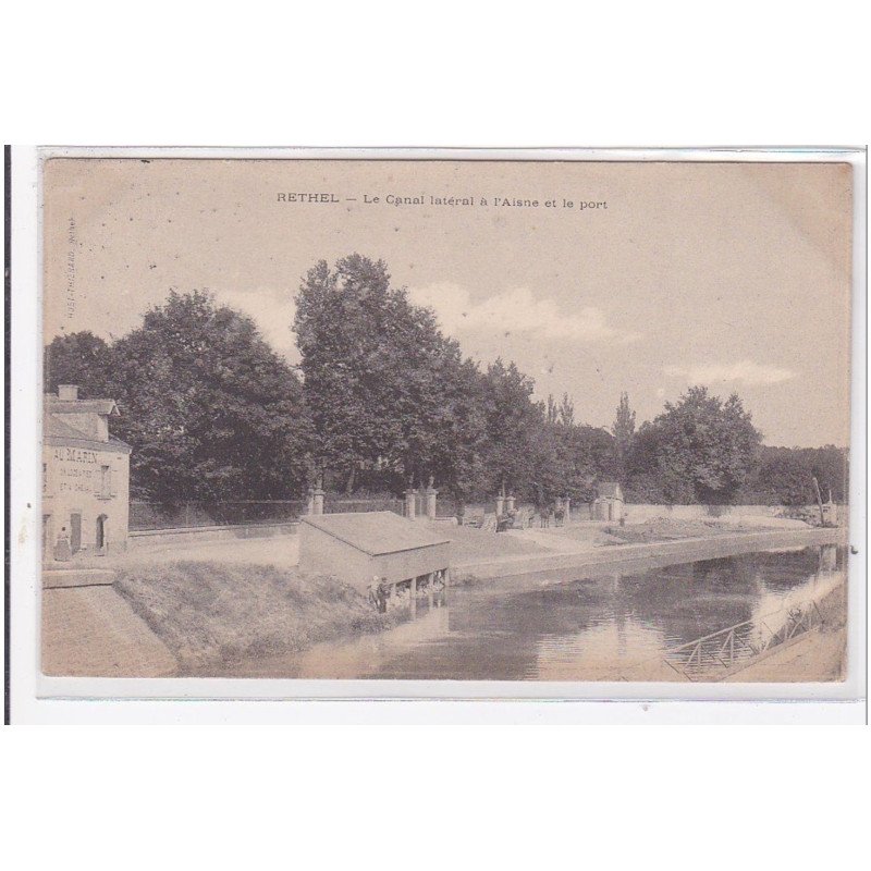 RETHEL : le canal integral a l'aisne et le port - tres bon etat RETHEL : le canal integral a l'aisne et le port - tres bon etat