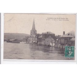 GIVET : le quai et l'eglise notre-dame - tres bon etat