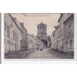 RETHEL : la rue carnot et l'eglise st-nicolas - tres bon etat