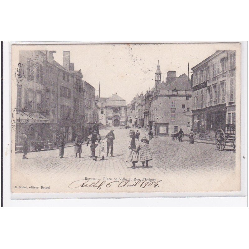 RETHEL : place de ville et rue d'evigny - tres bon etat