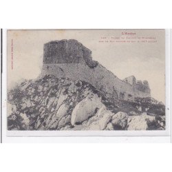 MONTSEGUR : ruines du chateau de montsegur sur un roc escarpé de 1907m - tres bon etat
