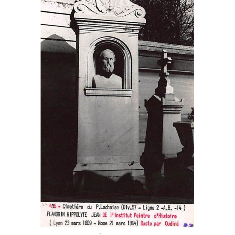 PARIS : cimetiere saint-pierre 18e flandrin hippolyte jean de l'institut peintre d'histoire - tres bon etat