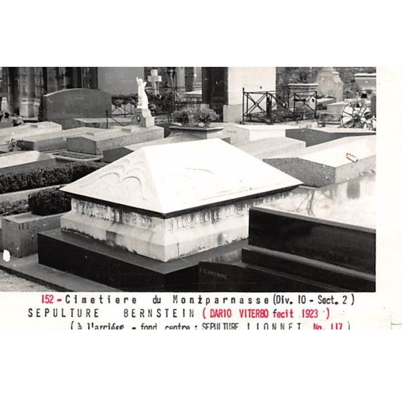 PARIS : cimetiere saint-pierre 18e sepulture bernstein - tres bon etat