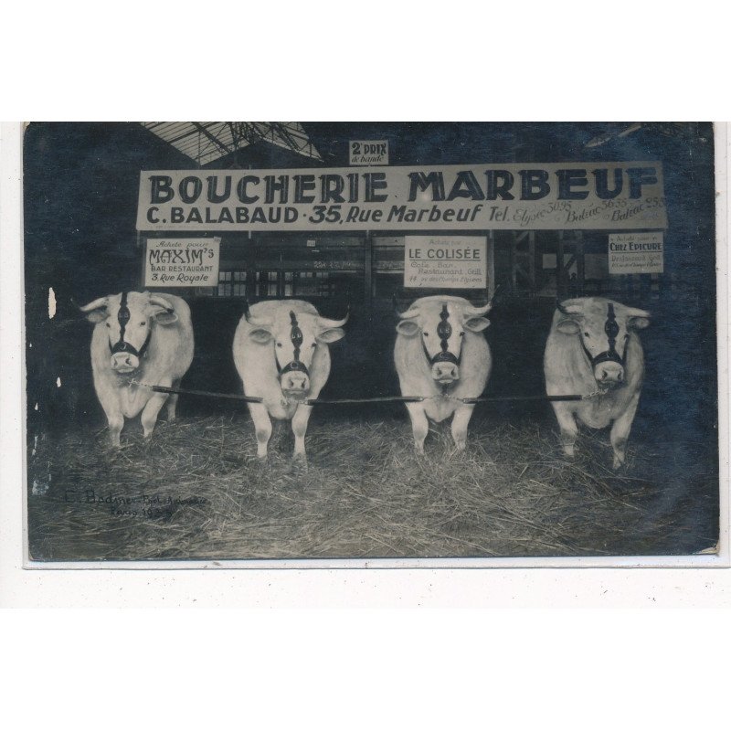 PARIS : maxim's, boucherie marbeuf c. balabaud 35 rue marbeuf - tres bon etat