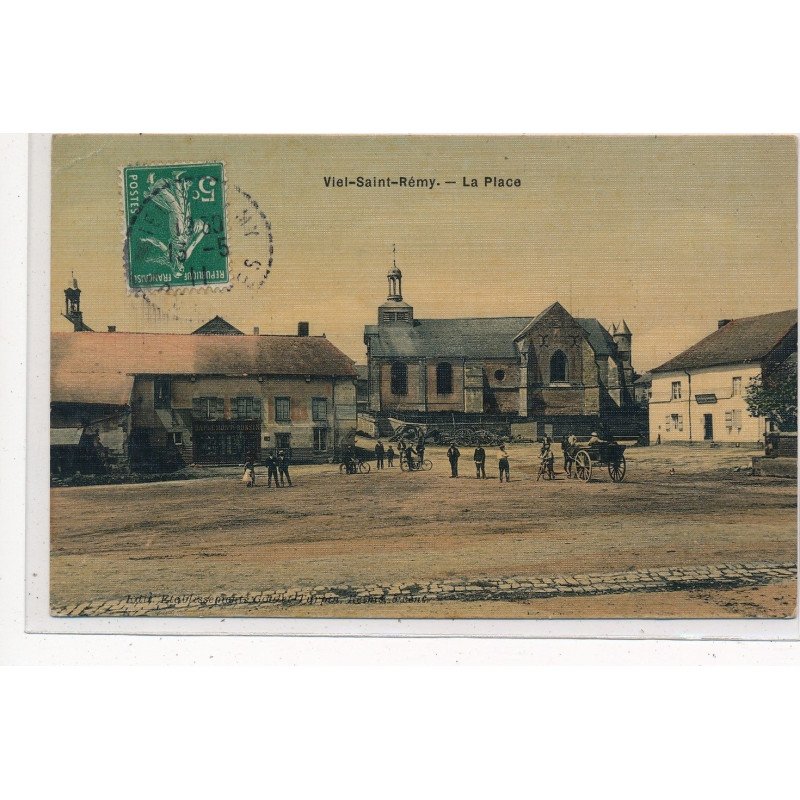 VIEL-SAINT-REMY : la place (toillée) - tres bon etat