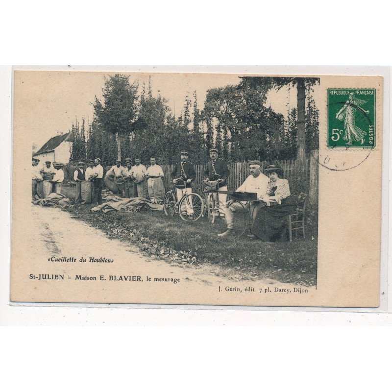 SAINT-JULIEN : maison E. Blavier le mesurage, biere, cueillette de houblons - tres bon etat