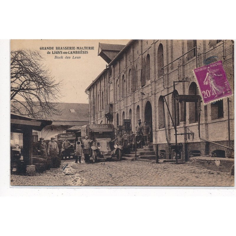 LIGNY-en-CAMBRESIS : grande brasserie-malterie de ligny-en-cambresis, bock des leus - etat