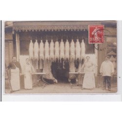 BEAUMONT : carte photo de la boucherie MARTIN - bon état (un coin plié)