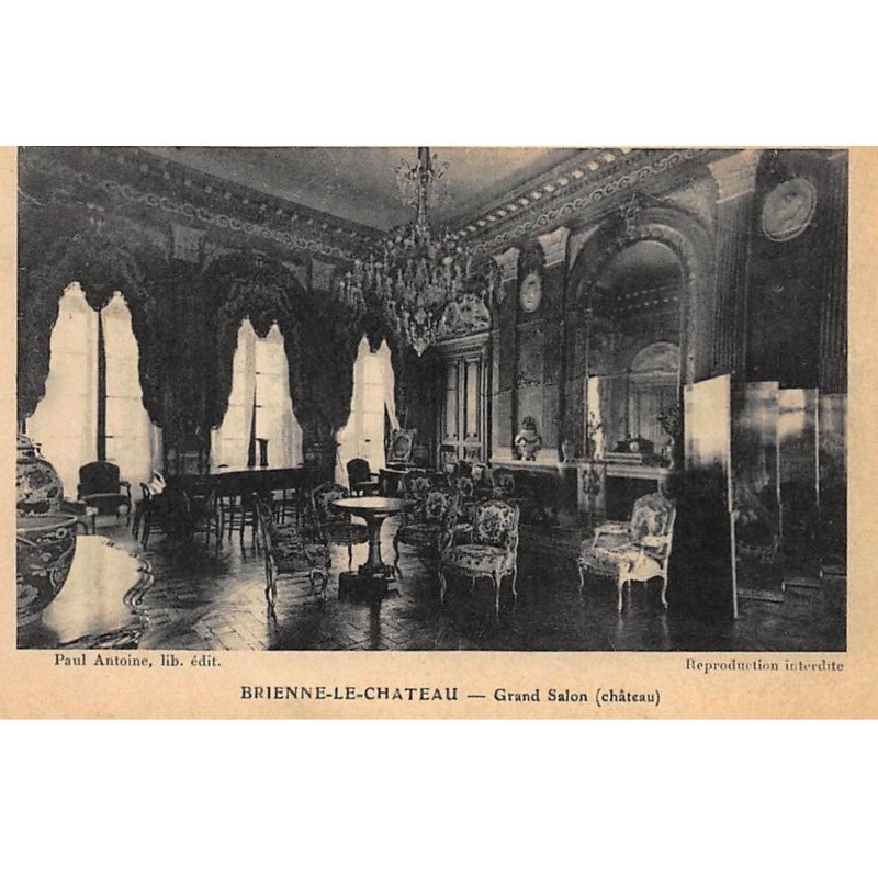 BRIENNE-le-CHATEAU : grand salon (chateau) - tres bon etat
