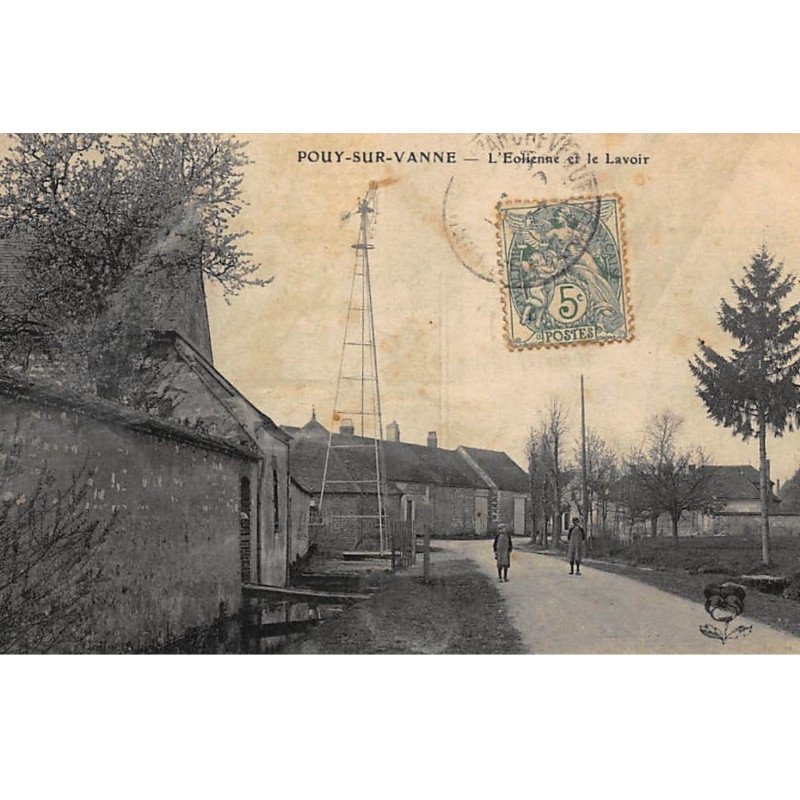 POUY-sur-VANNE : l'eolienne et le lavoir - etat
