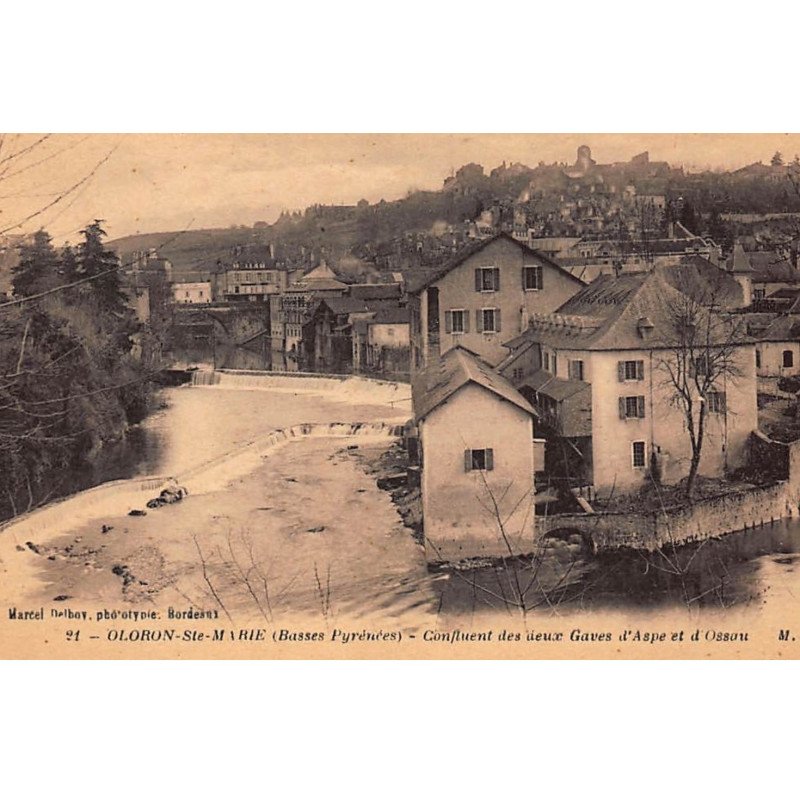 ORLONS-Ste-MARIE : confluent des deux gaves d'aspe et d'ossau - tres bon etat