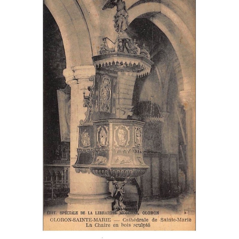 ORLONS-Ste-MARIE : cathedrale de ste-marie la chaire en bois sculpté - tres bon etat