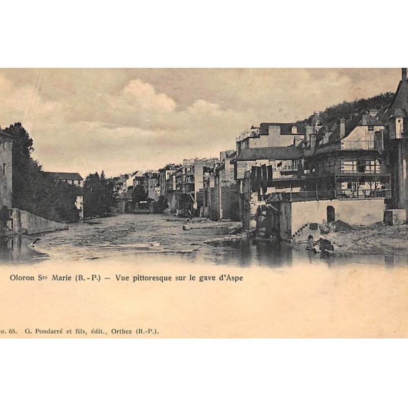 ORLONS-Ste-MARIE : vue pittoresque sur le gave d'aspe - tres bon etat