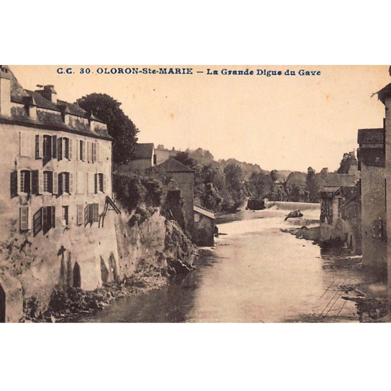 ORLONS-Ste-MARIE : la grande digue du gave - tres bon etat ORLONS-Ste-MARIE : la grande digue du gave - tres bon etat