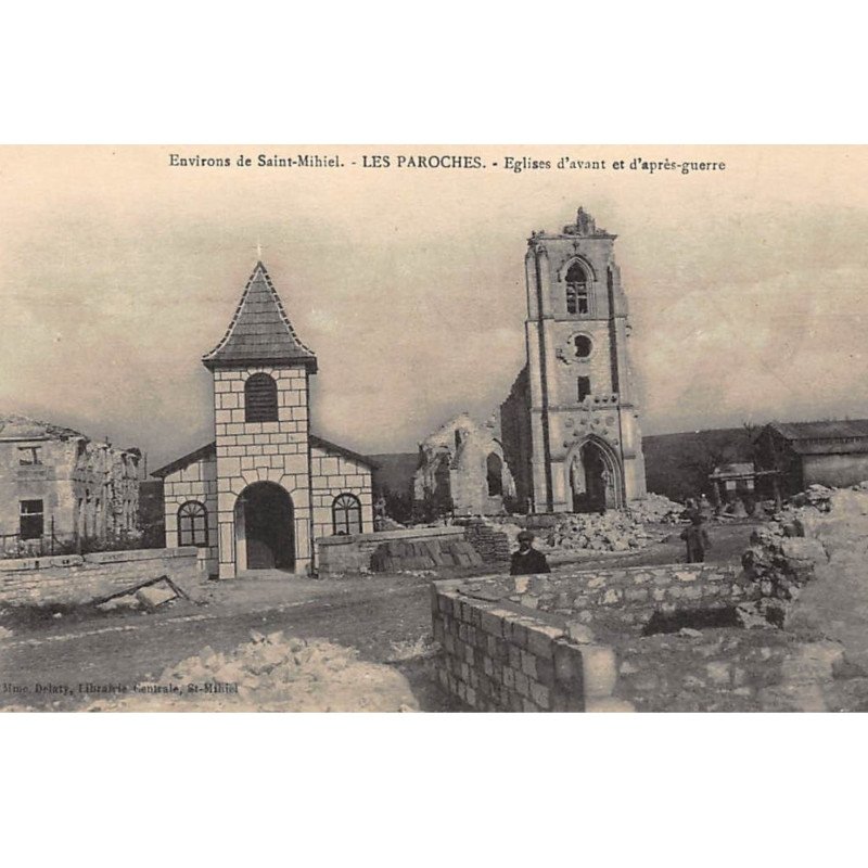LES PAROCHES : eglises d'avant et d'apres-guerre - tres bon etat