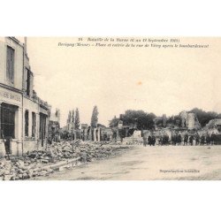 REVIGNY : place et entrée de la rue de vitry apres le bombardement, bataille de la marne 6 12 sept 1914 - tres bon etat