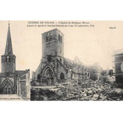 REVIGNY : l'eglie de revigny, avant et apres le bombardement du 6 au 12 sept 1914 - tres bon etat