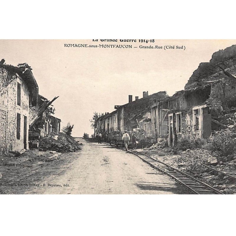 ROMAGNE-sous-MONTFAUCON : grande-rue (cote sud) - tres bon etat