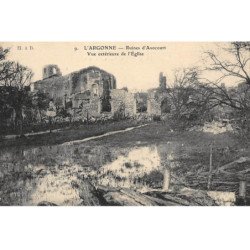 AVOCOURT : ruines, vue exterieure de l'eglise - etat