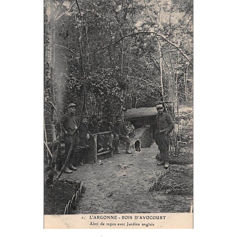 AVOCOURT : bois d'avocourt abri de repos avec jardins anglais - tres bon etat