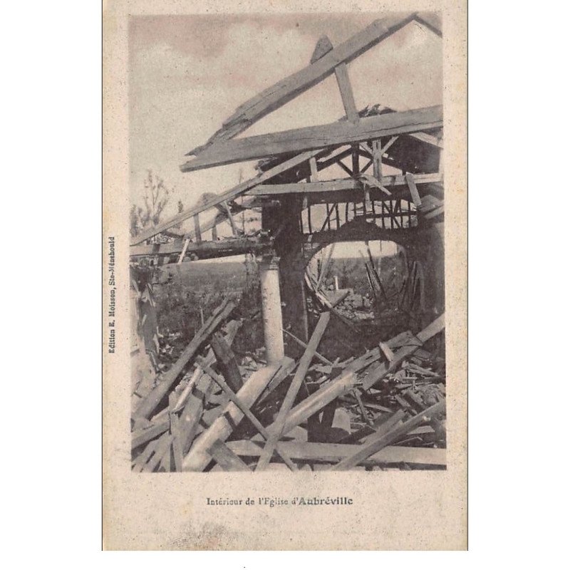 AUBREVILLE : interieur de l'eglise, ruine - tres bon etat