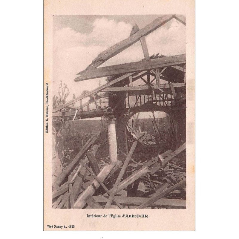 AUBREVILLE : interieur de l'eglise, ruine - tres bon etat