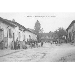 ESNES : rue de l'eglise et le cimetiere - tres bon etat