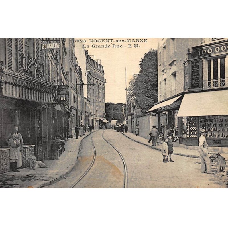 NOGENT-le-PERREUX : la grande rue, boucherie - tres bon etat