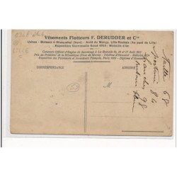 LILLE : vetement flotteurs F. Derudder et Cie, le vetement flotteur soutient l'homme la tête hors de l'eau - etat