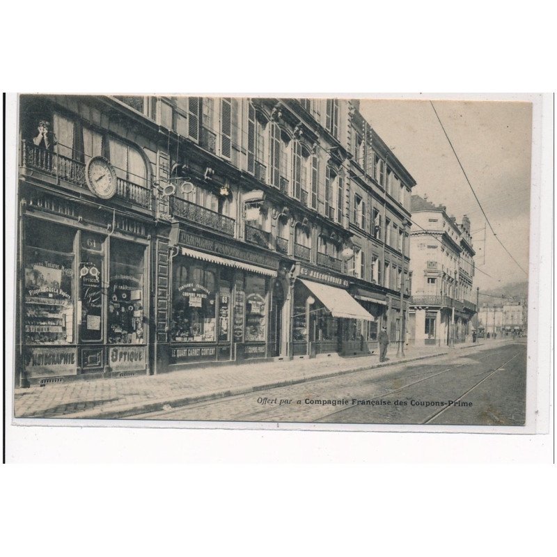 ROUEN : offert par a compagnie francaise des coupons-prime, commerces, rail de tram - tres bon etat