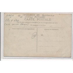 CAEN : marchand de journaux, cartes postales rue saint-jean, le petit parisien - etat