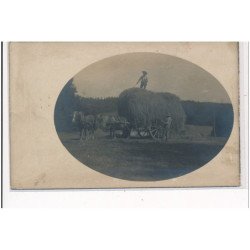 Région de CORLAY ? : carte photo d'une scène de fenaisons vers 1900 (agriculture) - tres bon etat