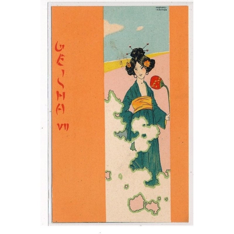 KIRCHNER RAPHAEL : D8 signées "Geisha" japonaise - tres bon etat