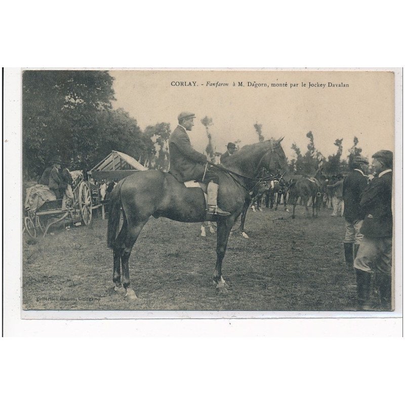 CORLAY : fanfaron à m. dagorn, monté par le jockey davalan - tres bon etat CORLAY : fanfaron à m. dagorn, monté par le jockey davalan - tres bon etat