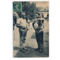 ASQUINS : types du pays, vigneron et moissonneur - etat