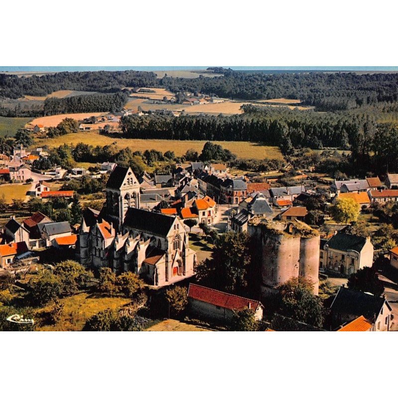 AMBLENY : vue aerienne l'eglise et le donjon - tres bon etat