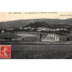 LOMPNES : vue generale et le chateau d'angeville - tres bon etat