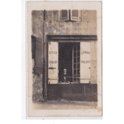 BORDEAUX : carte photo d'un atelier de réparation de pianos et orgues - état (une déchirure)