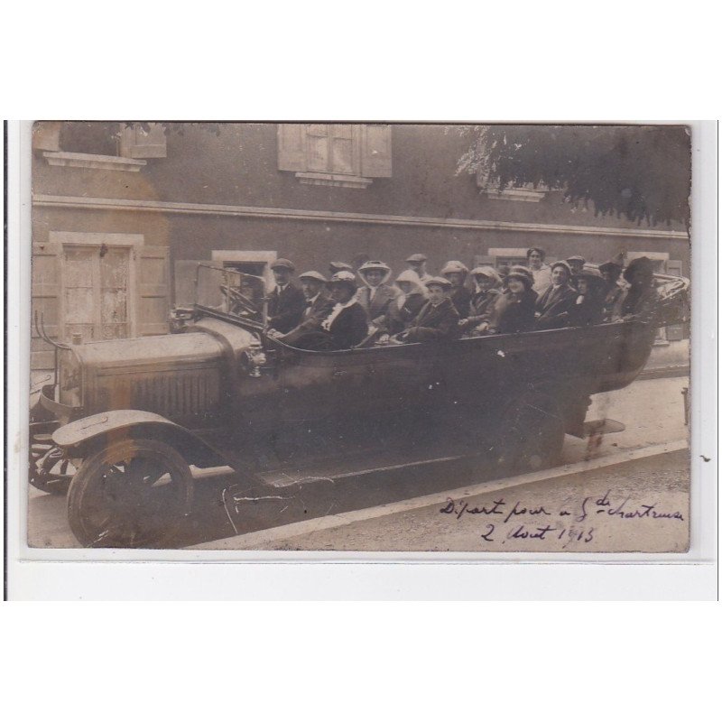 DEPART POUR LA GRANDE CHARTREUSE EN AUTOBUS 1913 - très bon état