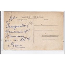 MER : carte photo de l'inauguration du monument MANOURY avec le maréchal Pétain - très bon état