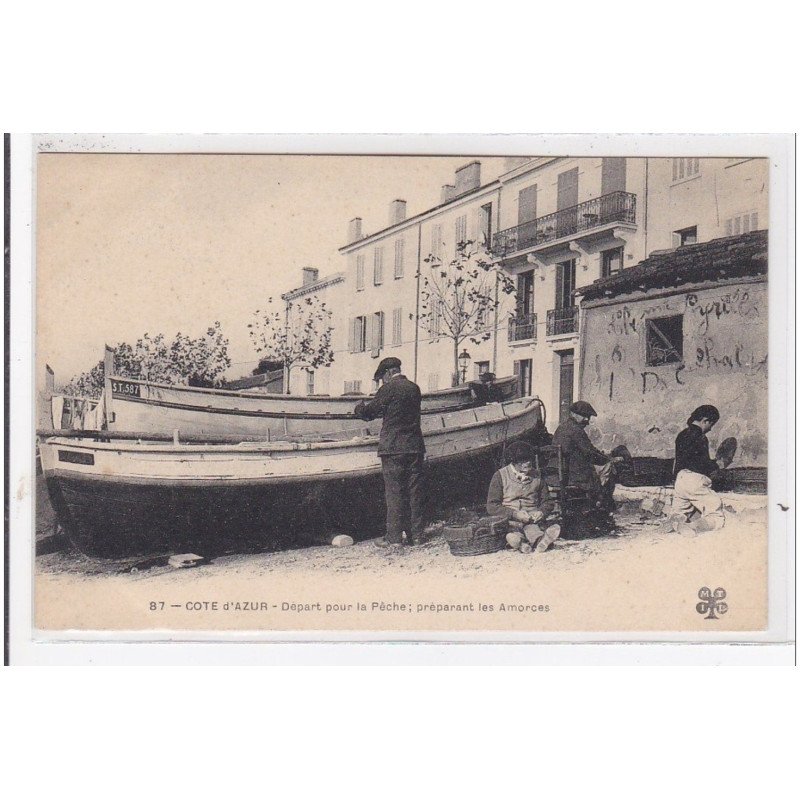 COTE D'AZUR : départ pour la peche ; préparant les amorces - très bon état