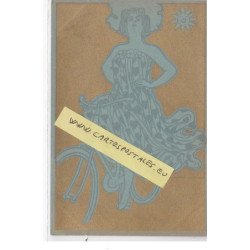 NICE : carte postale illustrée pour l'exposition de 1899 (art nouveau) (femme à vélo)- très bon état