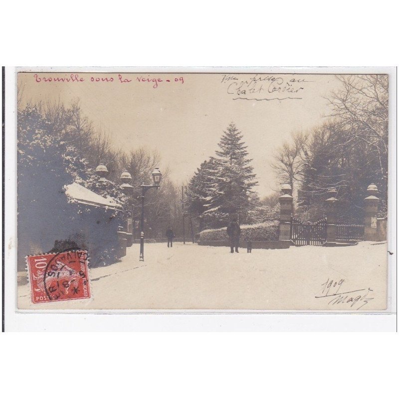 TROUVILLE : sous la neige, vue prise au chalet cordier - très bon état