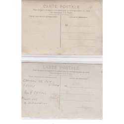 INDRE : château du puy d'auzon, cluis?, ouvriers, restauration (2 CPA) - très bon état