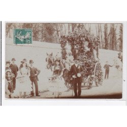 LOIR ET CHER : à localiser, cachet du loir et cher, attelage en fleurs avec personnages - très bon état